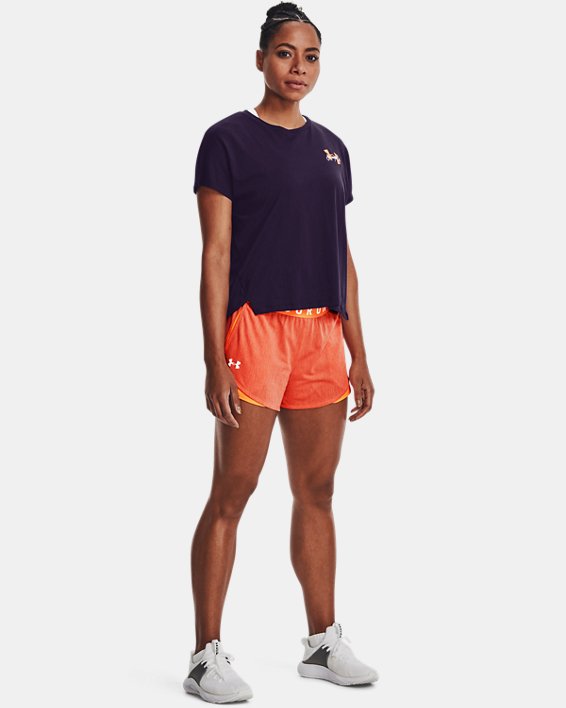 Women's UA Play Up Shorts 3.0 Twist, Orange, pdpMainDesktop image number 2